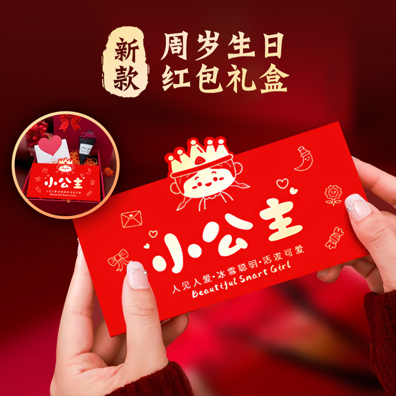 【小众礼物女儿生日】折叠红包1-10岁小公主红包生日礼物送给女儿