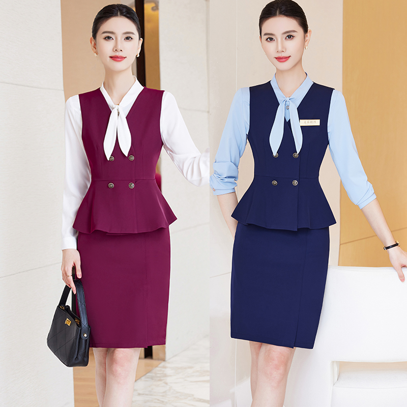 气质时尚酒店餐饮会所饭店美容院前台接待工作服上班职业装新品