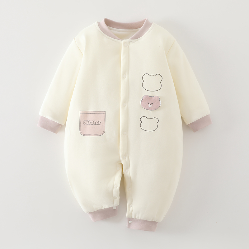 【高档】舒绒棉夹棉加厚婴儿棉袄80g新生儿棉衣睡袋简约宝棉服送礼