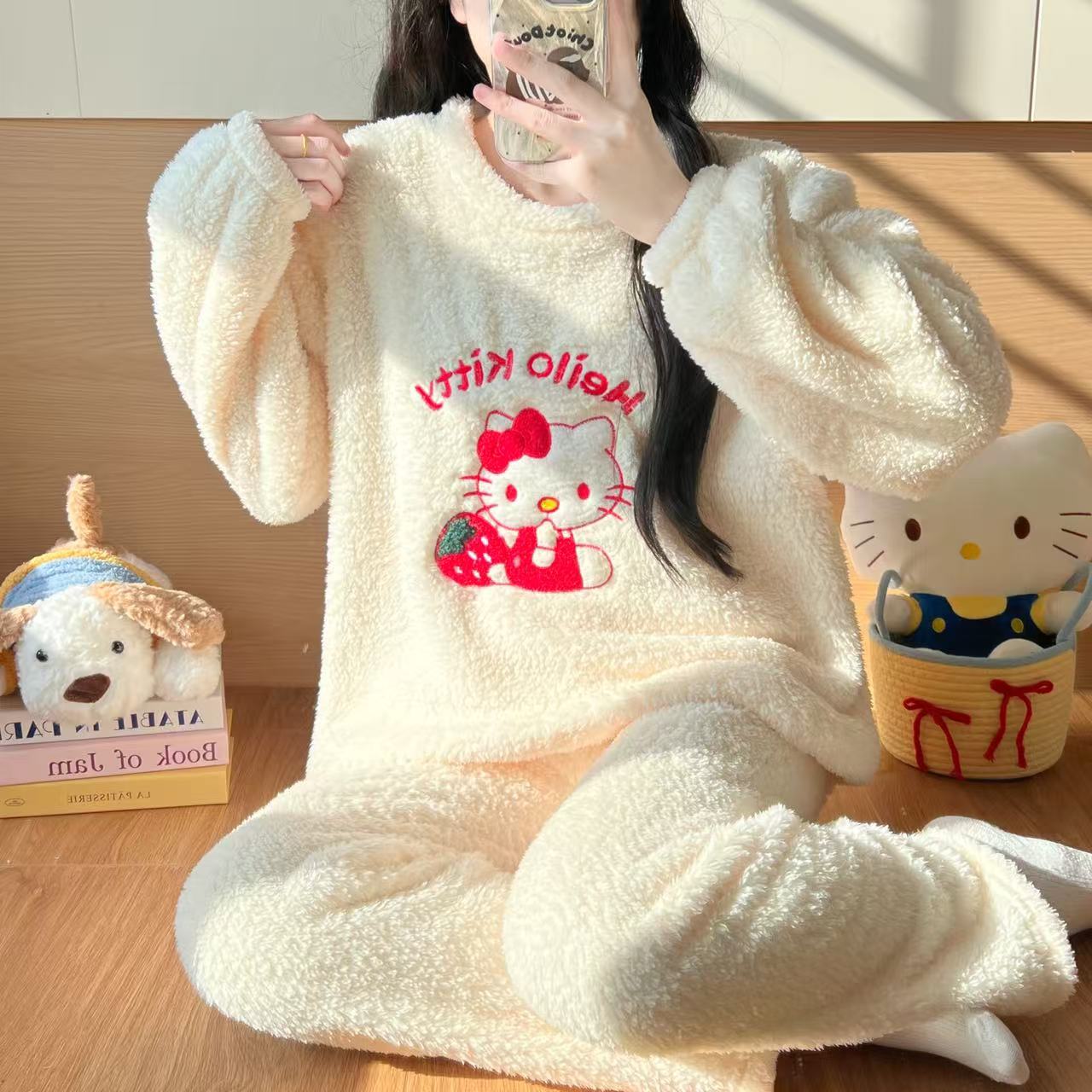 冬天珊瑚绒睡衣女款爆款2026新款可外穿家居服女秋冬加厚加绒套装