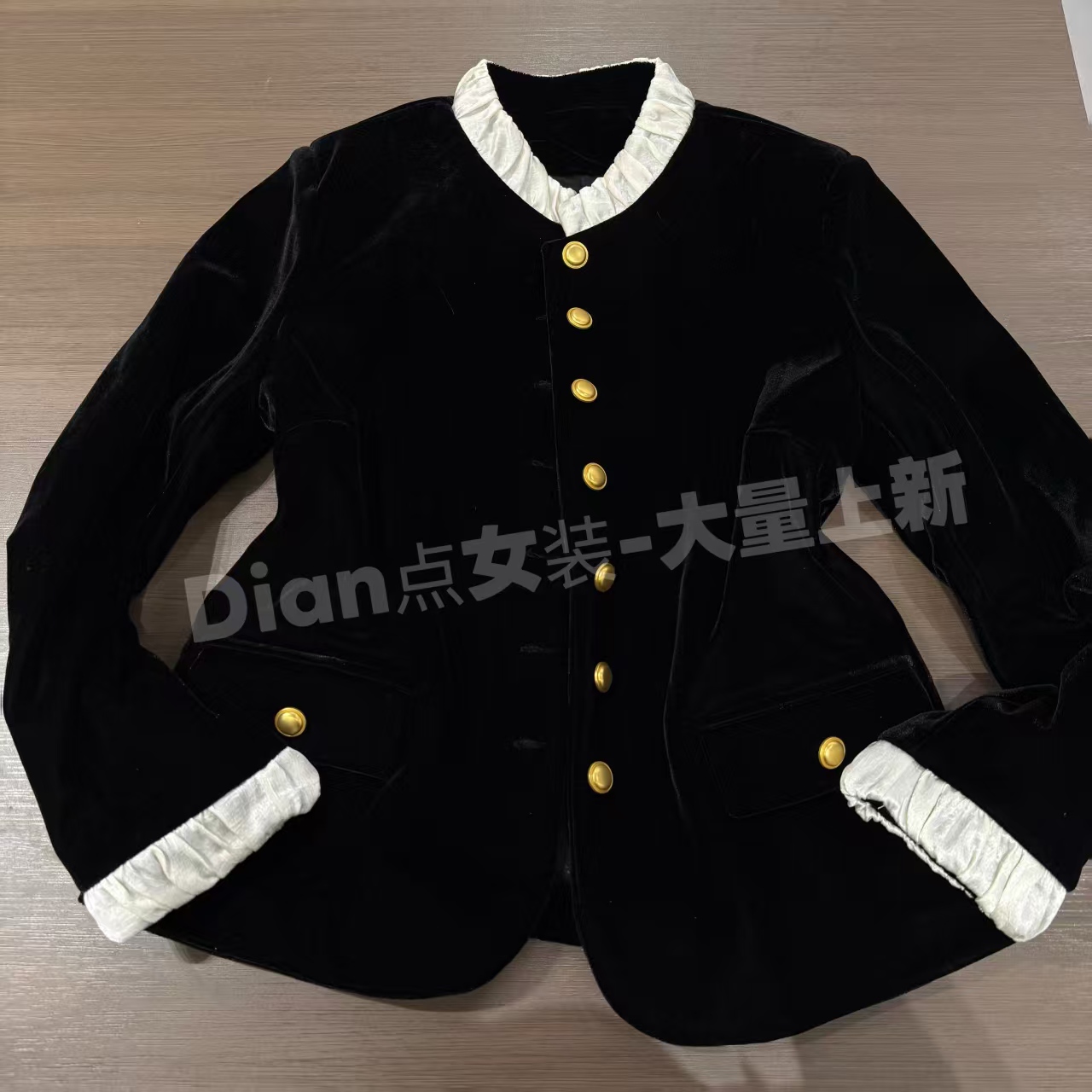 DD25年秋冬季新款气质香风拼接小立领加棉外套5528