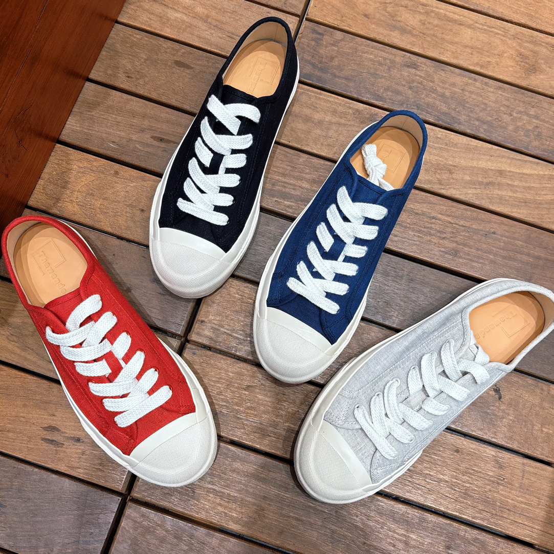 Thawanda秋季新品男女同款软木层底久留米手工系带帆布硫化板鞋