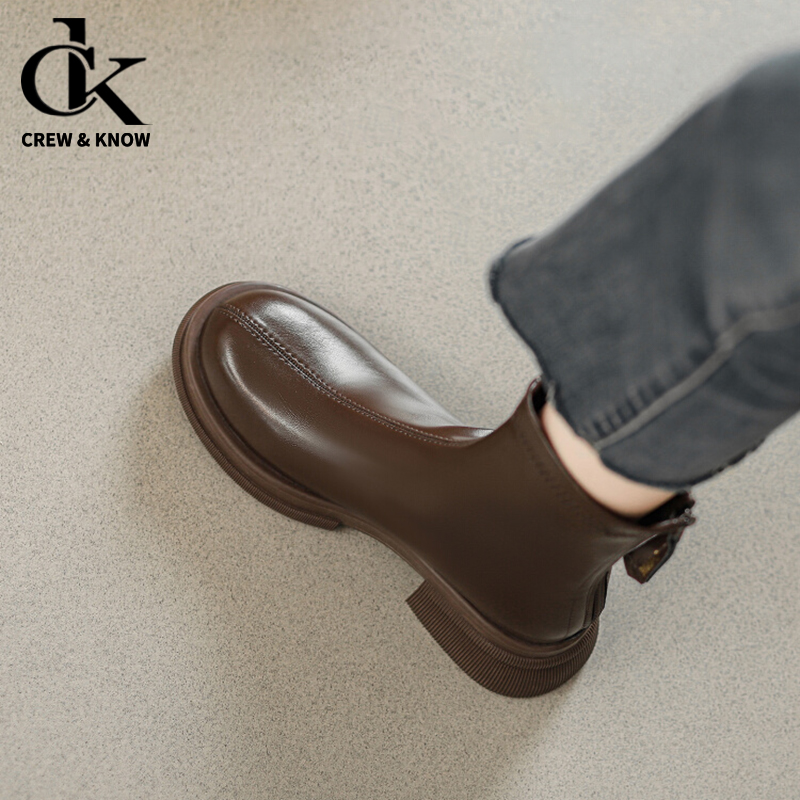 【官网小C&K旗舰店】2025秋新款单靴英伦风炸街小短靴切尔西瘦瘦靴