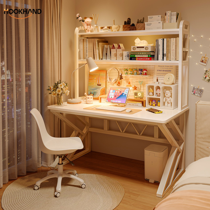 书桌书架一体学生家用学习桌初高中写字桌卧室电脑办公桌子工作台