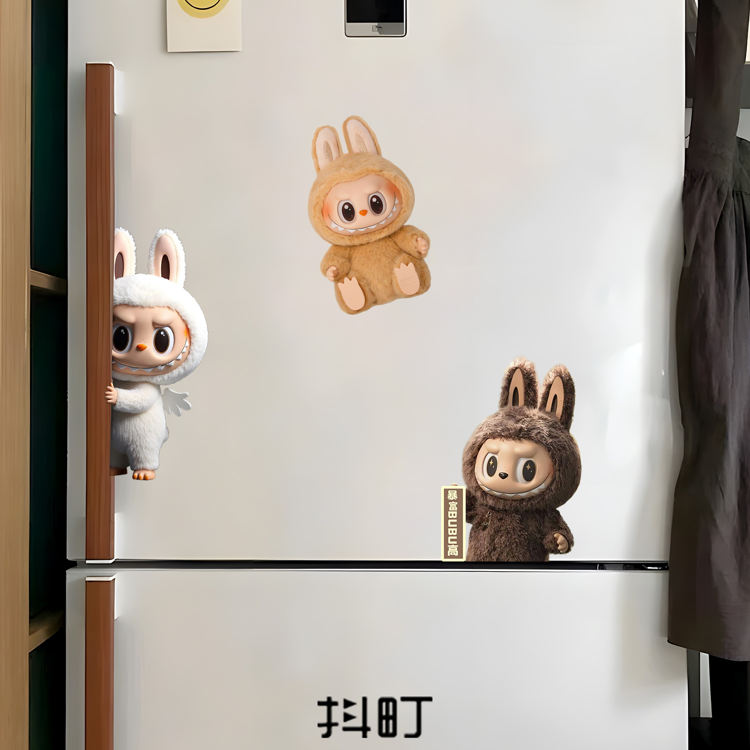适用于冰箱贴磁吸可爱拉布布labubu可爱玩偶周边3D立体卡通铁门贴
