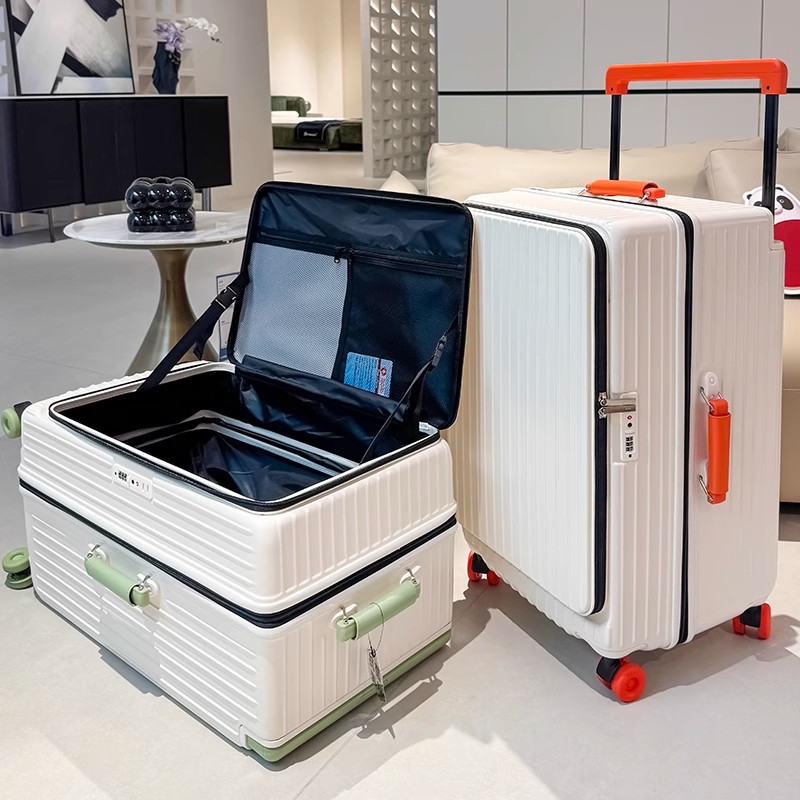 宽拉杆溜冰轮22寸行李箱可扩容侧开口28寸YKK防爆拉链超大容量