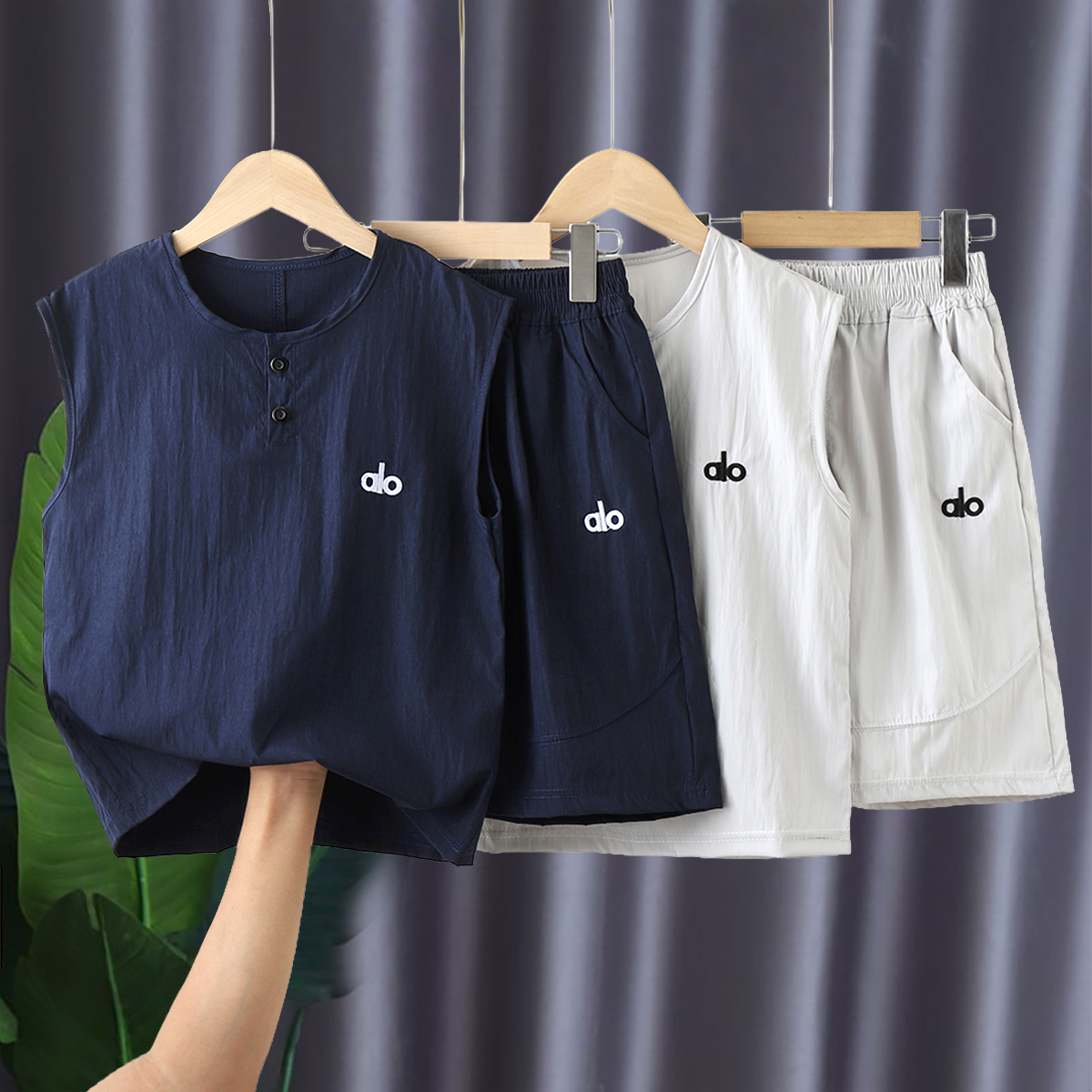 男童背心套装2025夏季新款中大童无袖上衣洋气短裤两件套