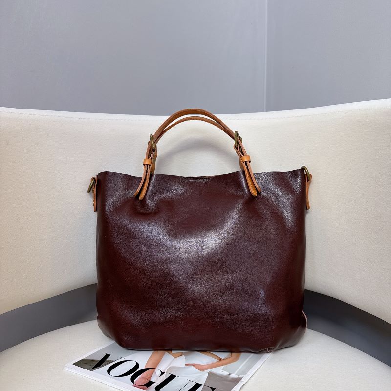 【法式轻奢】休闲时尚树膏植鞣头层牛皮手提单肩斜跨真皮女包#9026