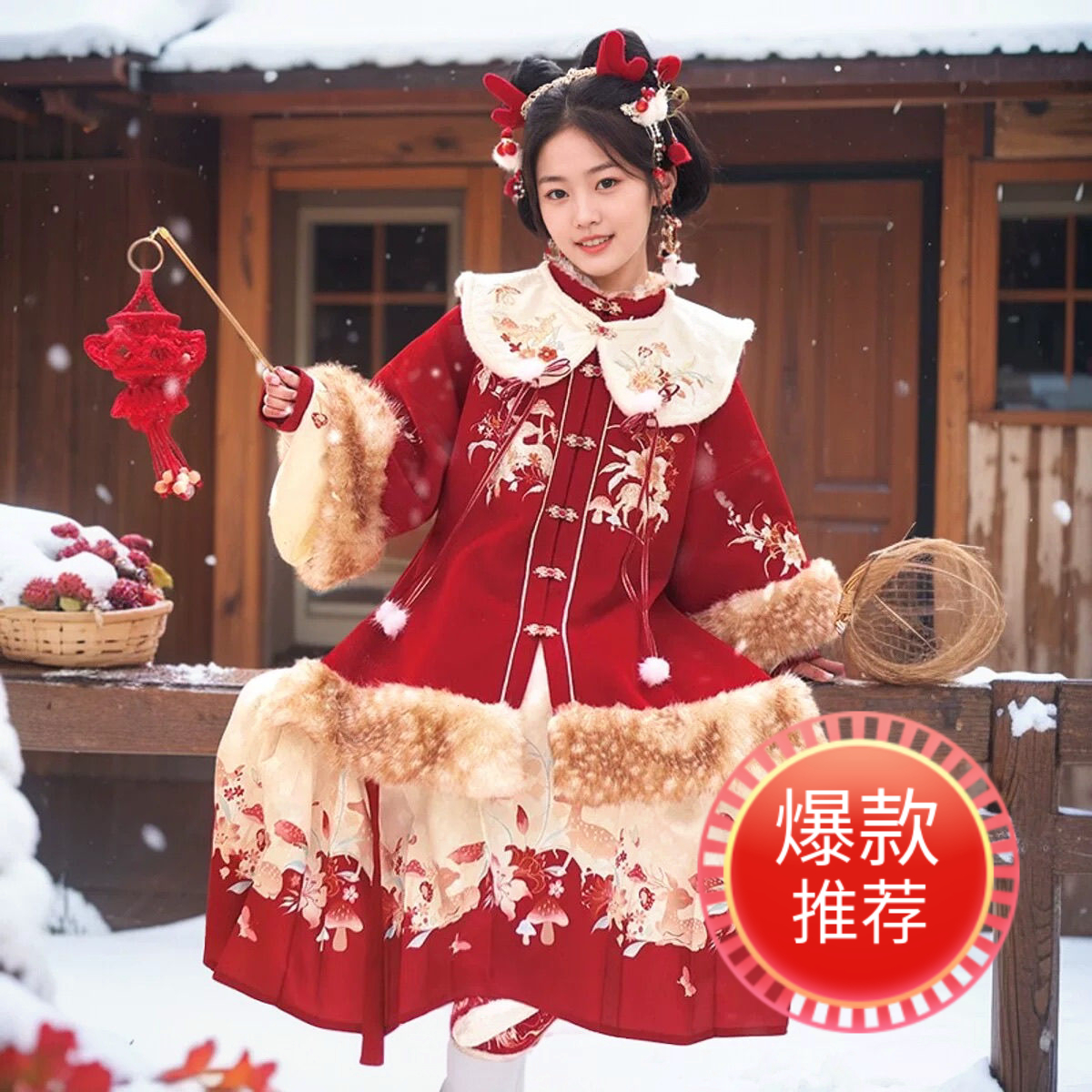 新款儿童汉服古风古装冬季中国风过年服冬儿童拜年服女童秋冬2025