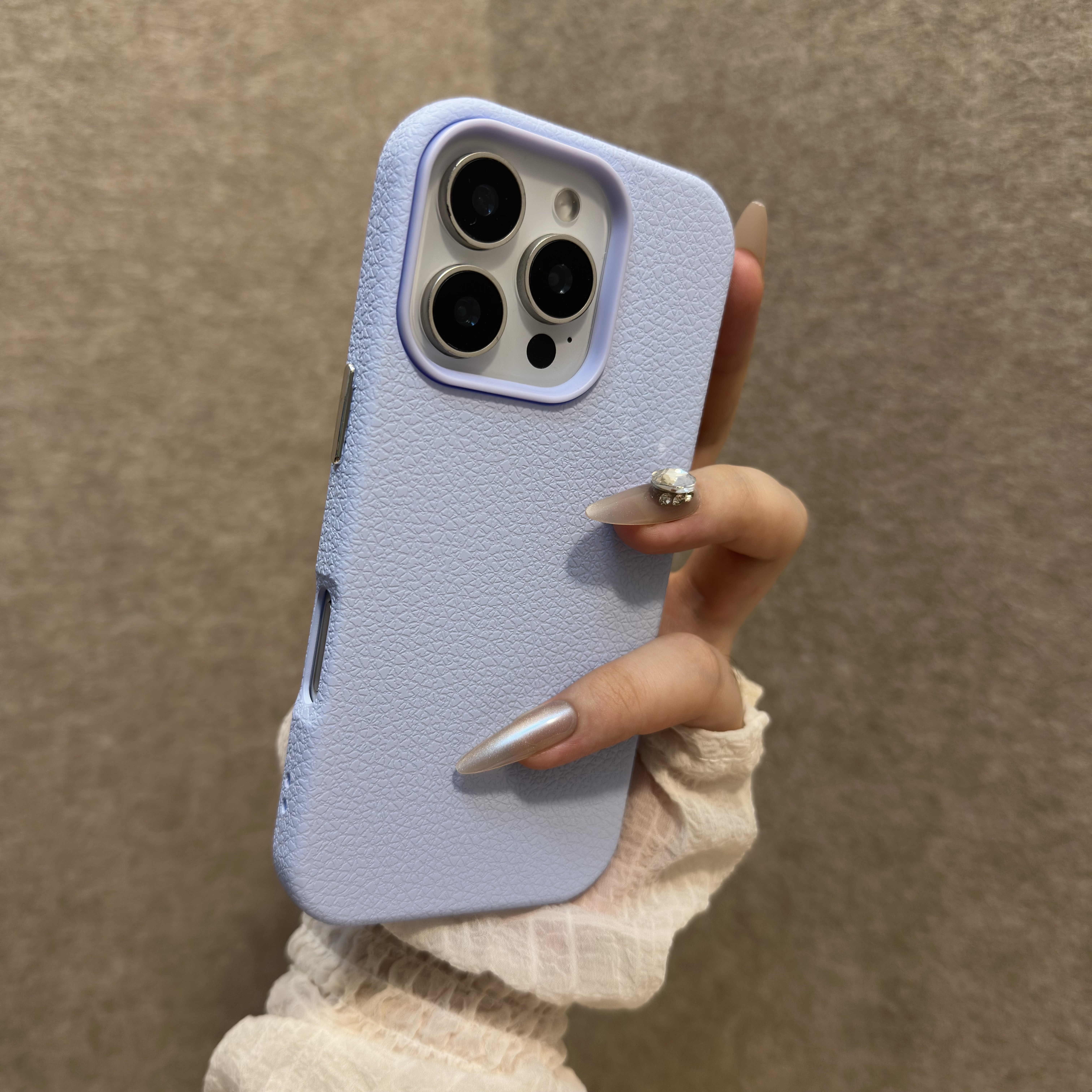 新款适用苹果16promax手机壳荔枝纹磨砂15pro防摔小众14/13全包女