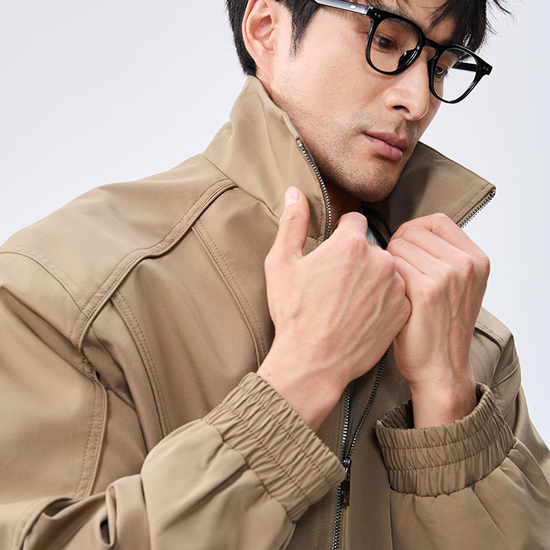 高级感立领夹克外套男款爆款2025新款春秋时尚百搭休闲男士外衣