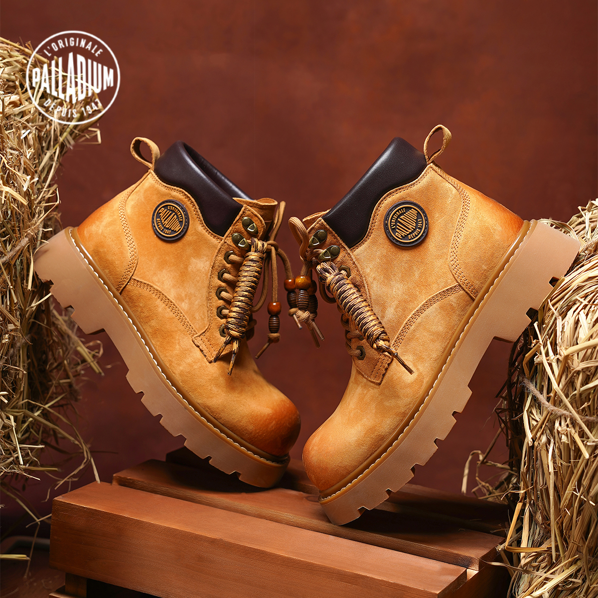 PALLADIUM/帕拉丁城市街头时尚厚底大黄靴马丁靴74929