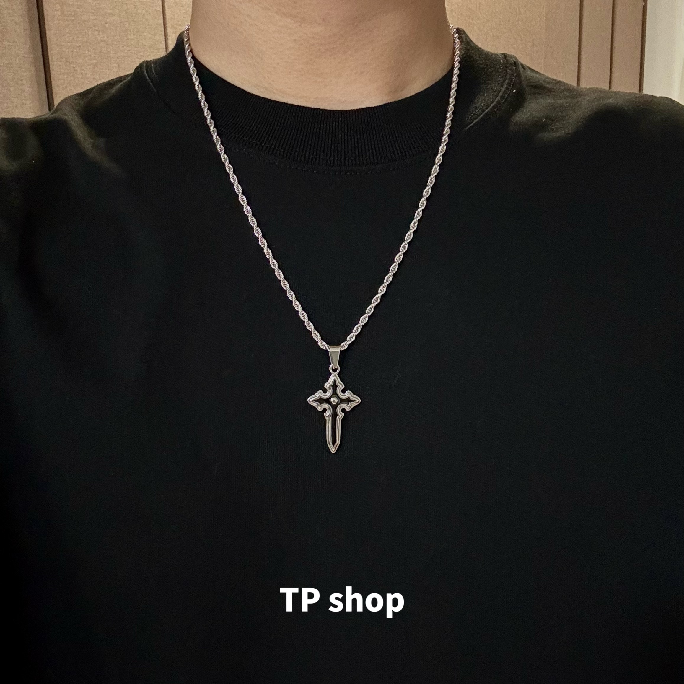 钛钢项链 小众设计十字架轻奢ins项链男款百搭个性高级感嘻哈饰品