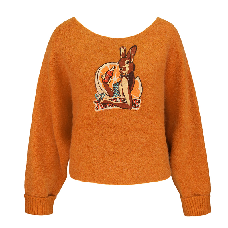 JUNGLE ME秋冬大圆领慵懒风女士秋冬套头毛衣保暖长袖设计师款