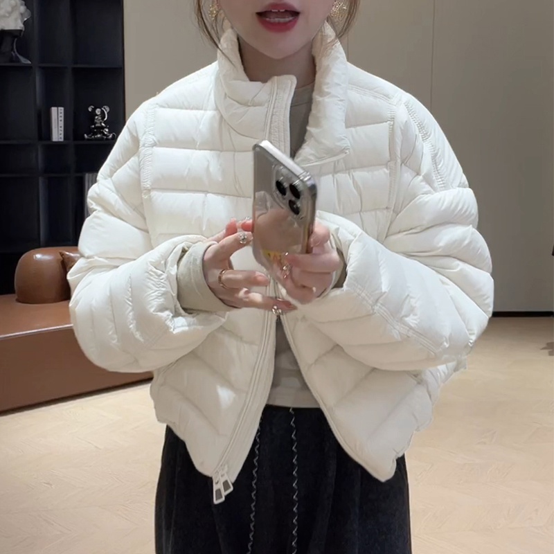 棉服女2025冬季新款韩版立领排骨纹收腰下摆休闲风显瘦遮肉棉衣