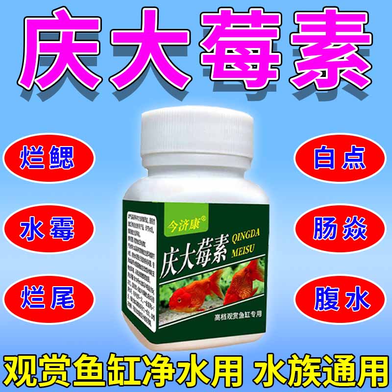 庆大莓素养鱼必备鱼儿烂鳍烂尾烂腮观赏鱼水霉白点白毛肠焱腹水用