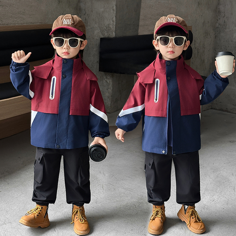 男童秋冬新款儿童户外三合一冲锋衣外套2025年款宝宝衣服潮牌服装