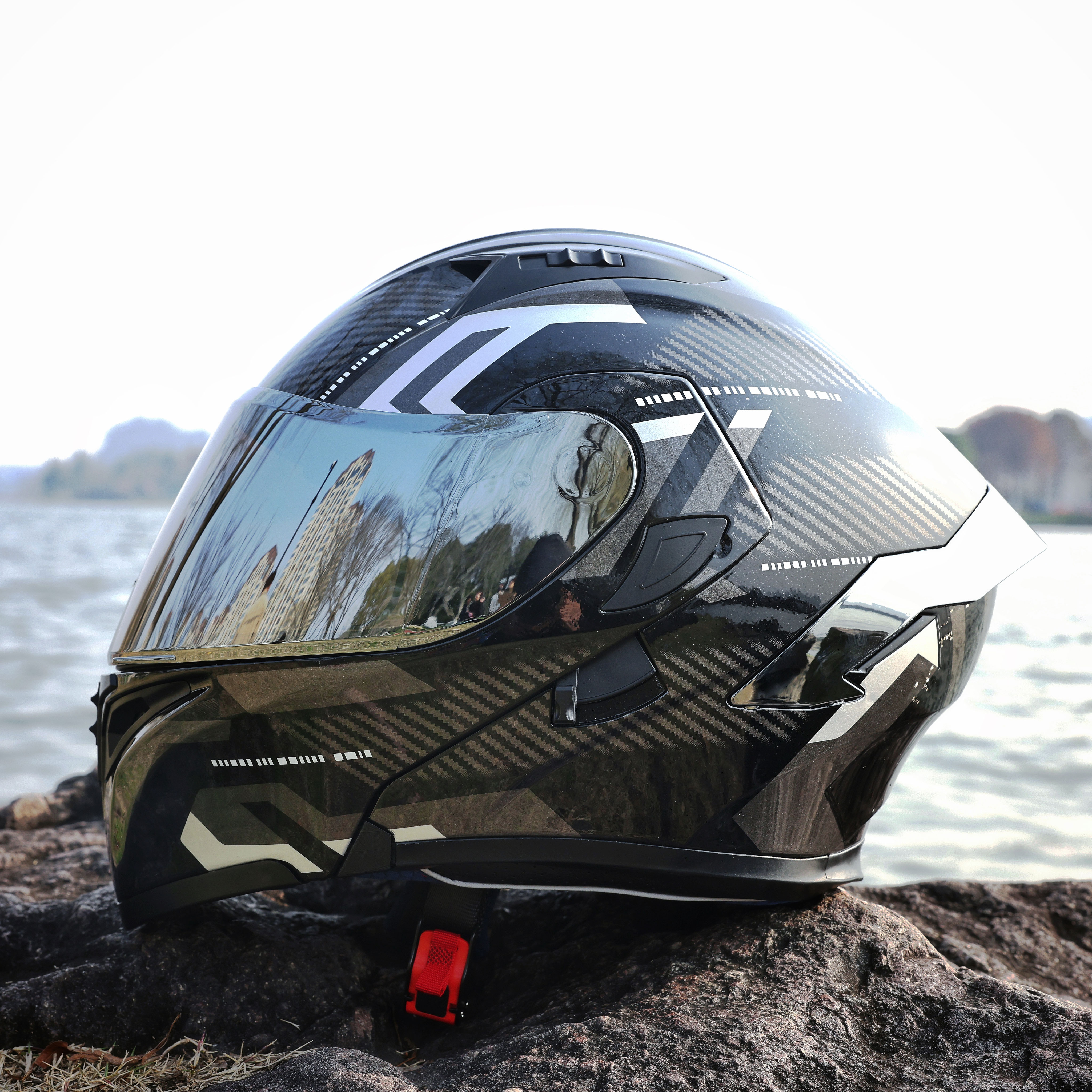 【送蓝牙】ORZ摩托车3C盔男女双镜揭面四季个性半全覆式盔新国标A类