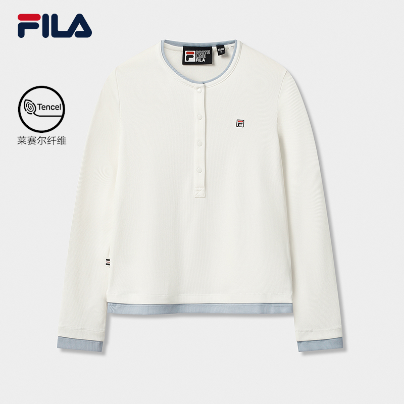 Fila/斐乐女冬季内搭新款运动休闲长袖T恤拼色百搭款F11W548214F