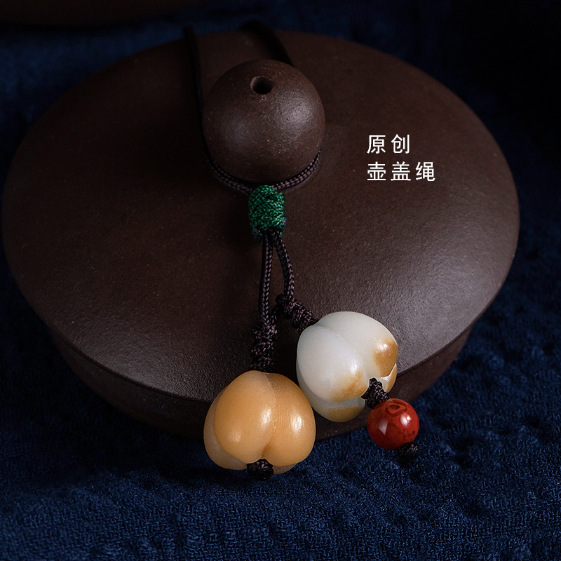 栓壶盖防摔菩提吊坠紫砂壶盖绳手工编织新中式防烫装饰绳创意挂饰