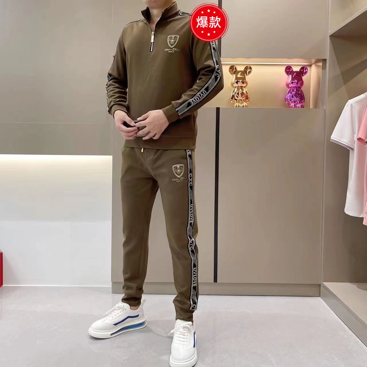 迪卡侬贵宾【早秋】2025秋冬季新款男士时尚潮流轻奢立领加绒加厚长
