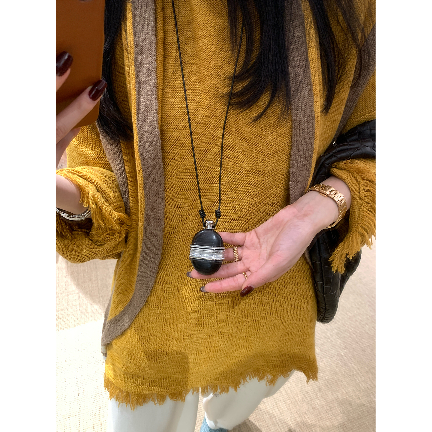 非金属木质项链 区区欧阳【小众挂店主好物定制】黑檀木吊坠项链