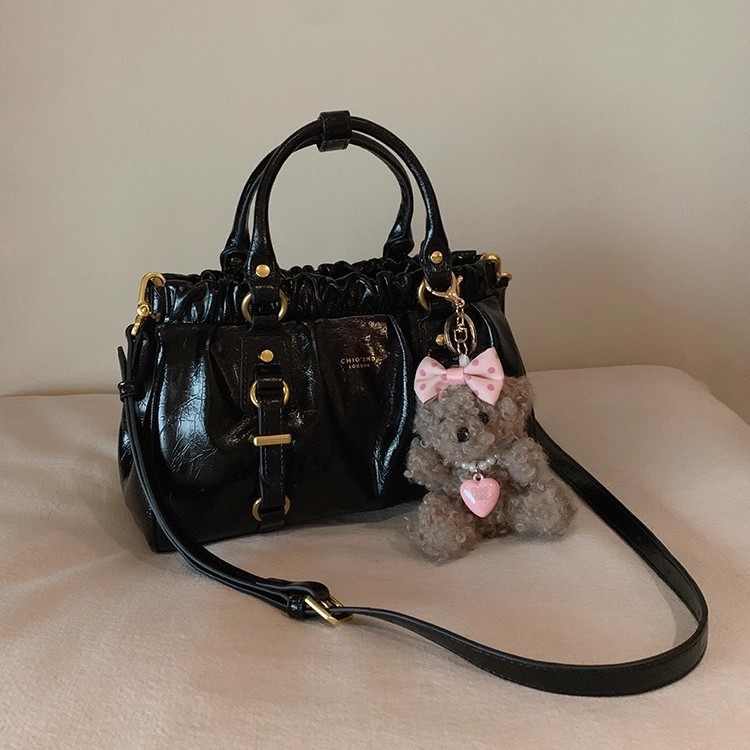 森诺克南风轻奢时尚托特包2025新款复古褶皱手提包包女单肩斜挎包