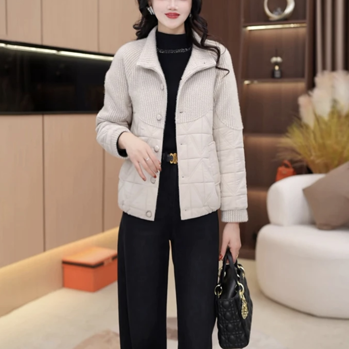 【外套】2025秋冬新款优雅气质女装时尚加棉加厚休闲短外套【350#】