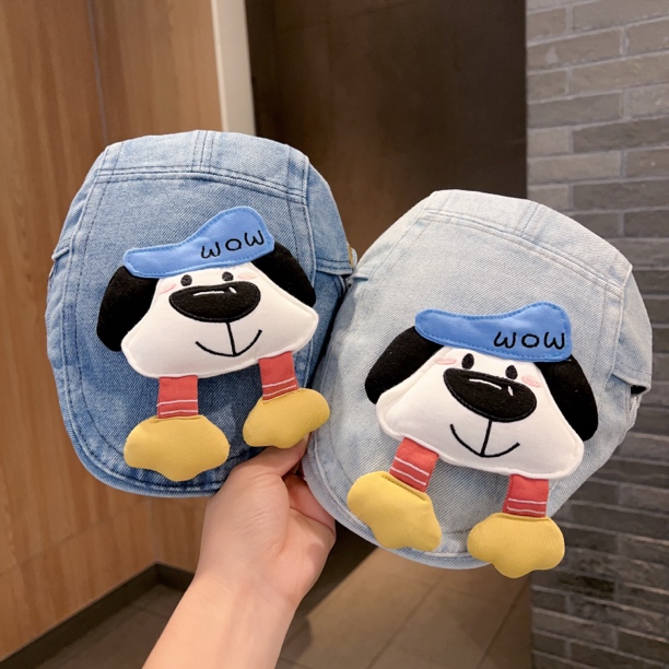 【潮酷萌娃】儿童帽子可爱小狗牛仔前进帽2025新款甜美百搭贝雷帽潮