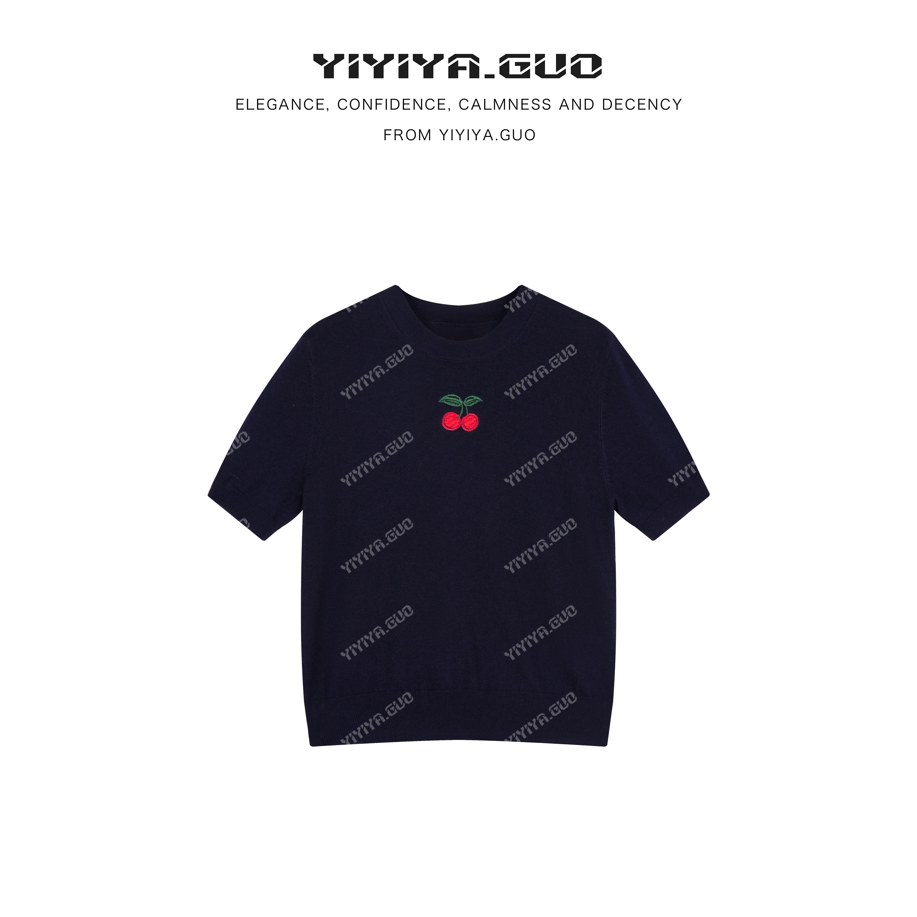 yiyiya.Guo艺艺吖【小樱桃】休闲时尚百搭樱桃针织上衣080312SS52