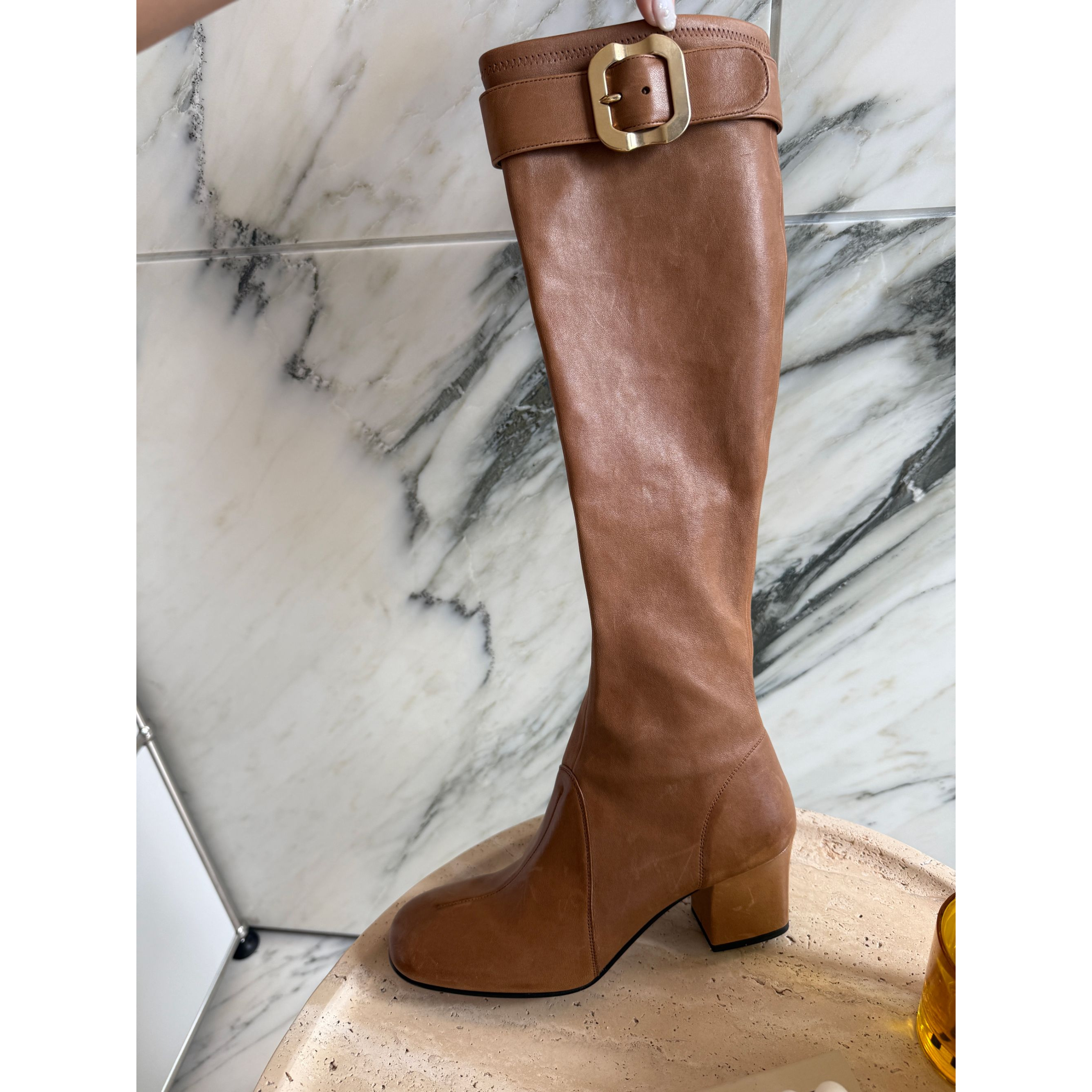 媛媛 长筒m家百搭潮酷时装靴#X0350