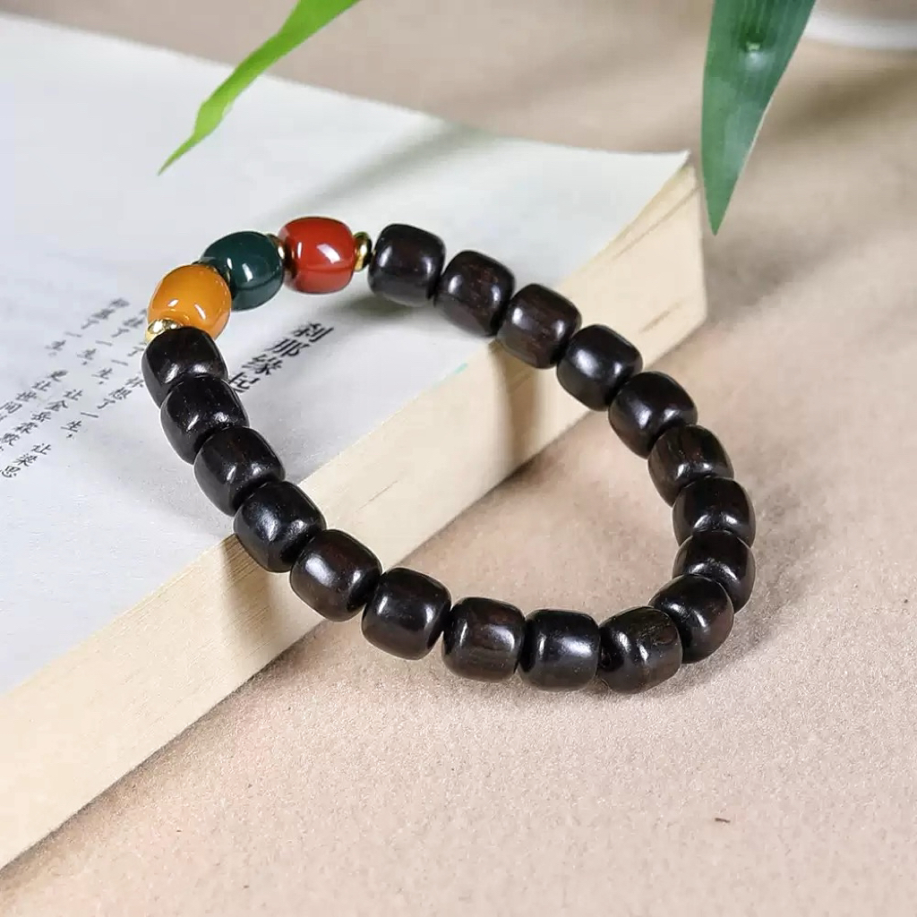 非金属木质手链 【藏珠阁】高油密三色琉璃红绿灯时尚手链男女同款