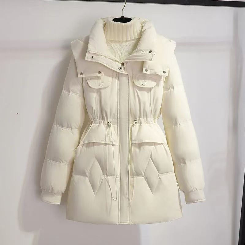 小香风2025冬季外套棉衣女中长款韩版宽松显瘦棉服收腰女士棉袄装