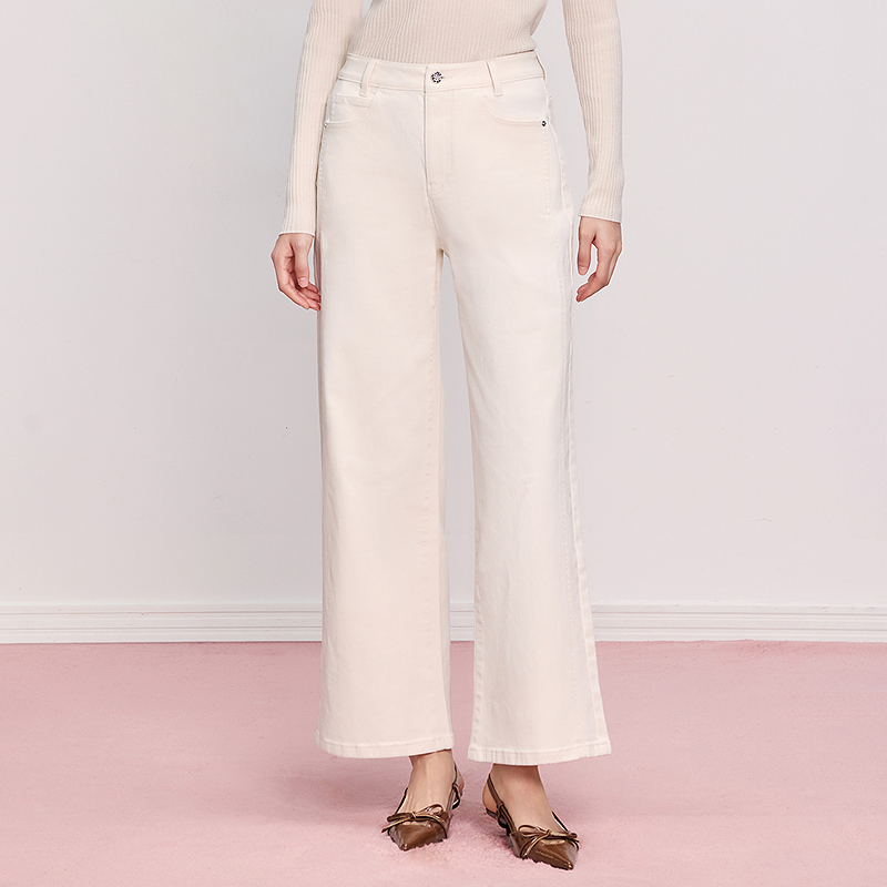 【怀旧风老爹裤】复古直筒牛仔裤高腰裤DOUBLOVE贝爱2025秋季新款