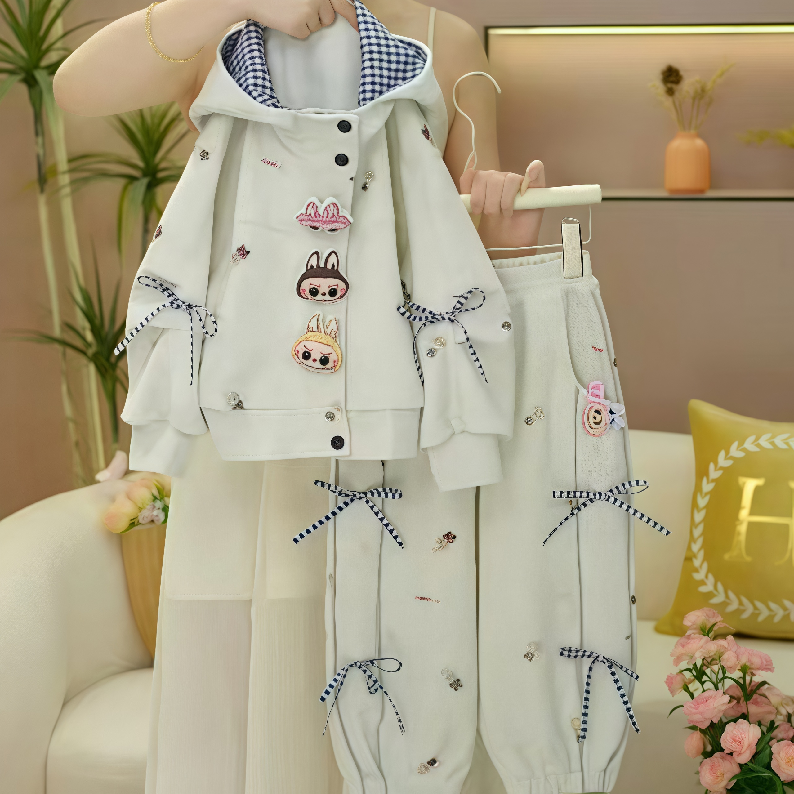 女童春秋款2025拉布布套装卡通春秋卡通动漫labubu女童中女童秋装