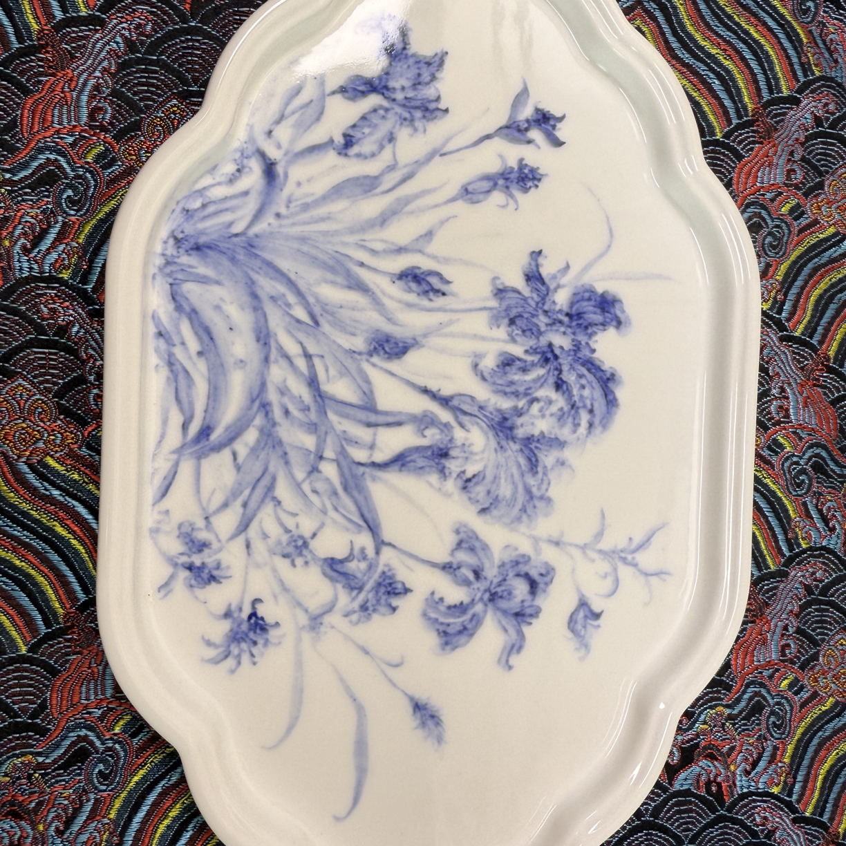 手绘手工功夫茶具手绘青花写意花卉瑕品茶盘茶托壶承干泡台陶瓷