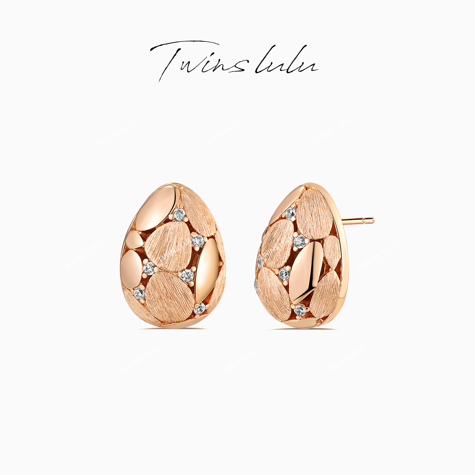 TWINS LULU出游轻奢时尚百搭经典拉丝水滴耳环耳环秋上新TSL2020