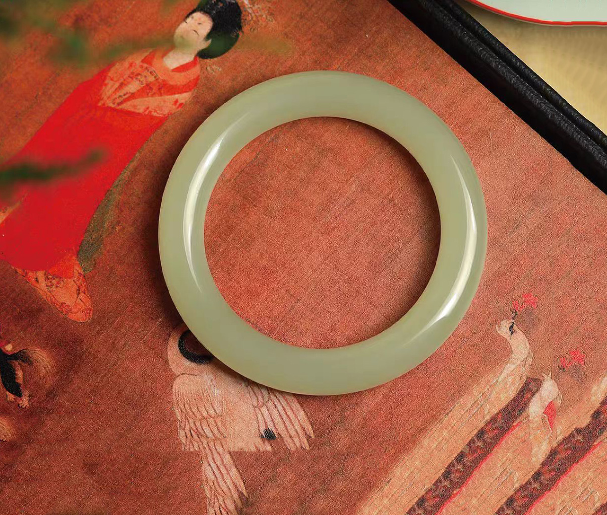 和田玉晴水色正圈手镯女款经典简约气质百搭天然玉石手饰送礼必备