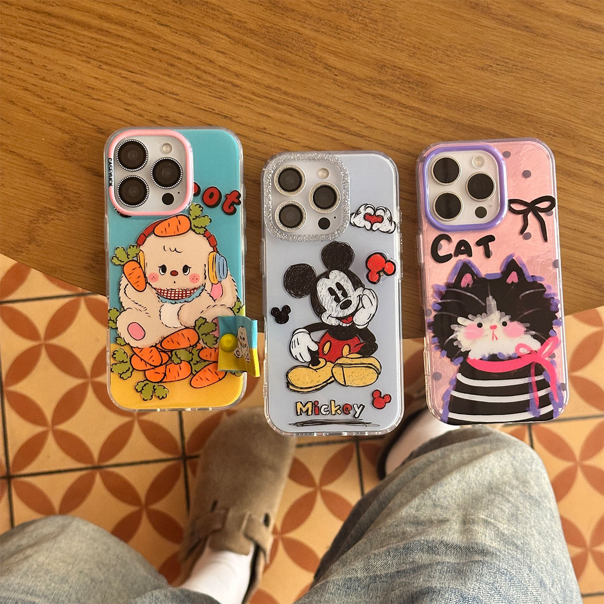 适用苹果16手机壳iPhone15/14promax可爱米奇炸毛黑猫保护套