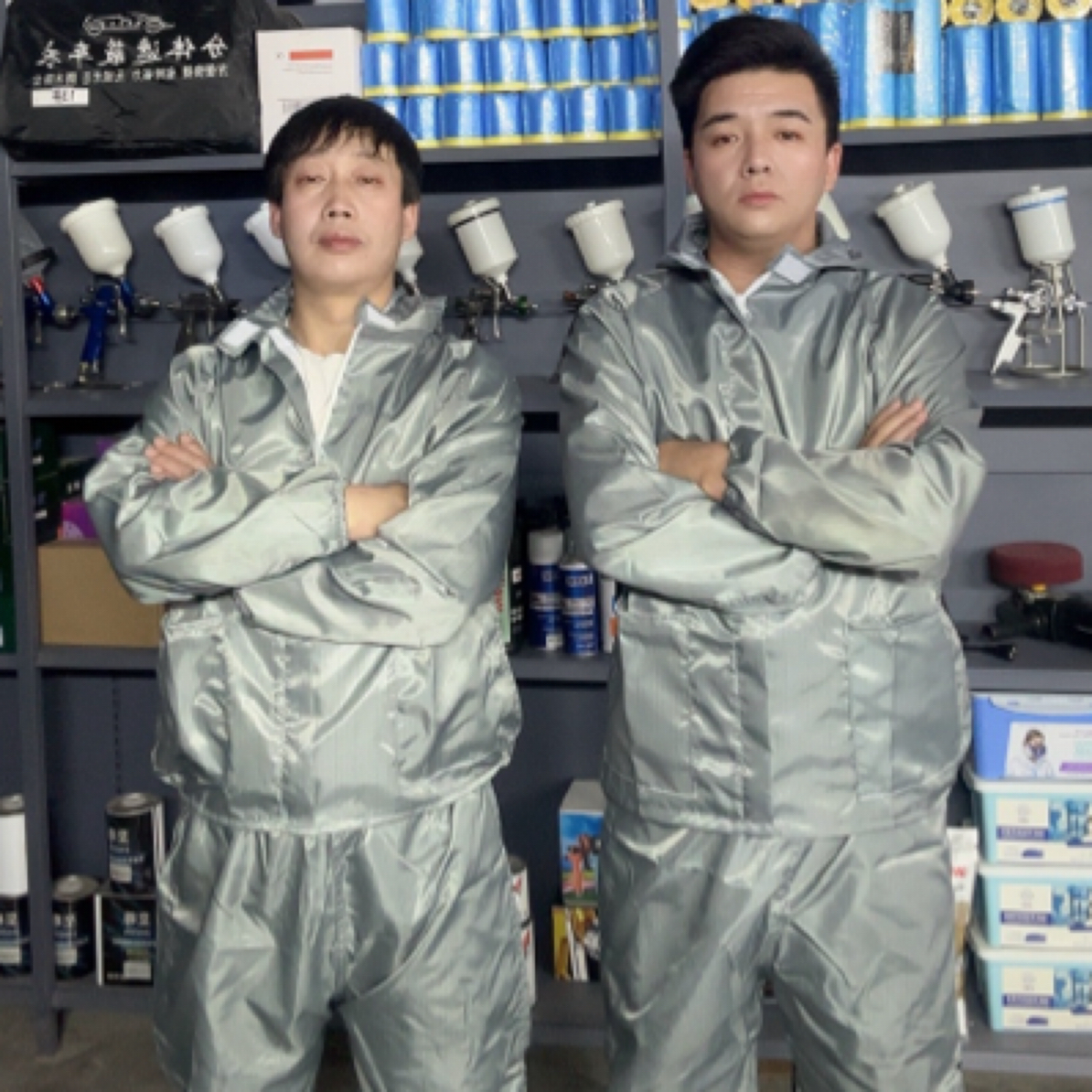 大牙拉链岩棉喷漆防尘服分体连帽防静电无尘工作服食品厂适用