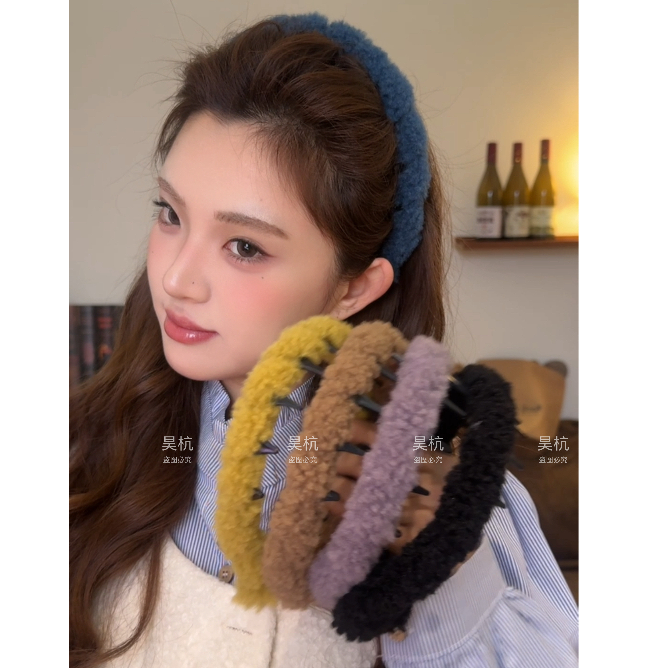 泰迪绒发箍～女韩系网红可爱毛毛绒百搭外戴洗脸头箍秋冬齿梳发饰