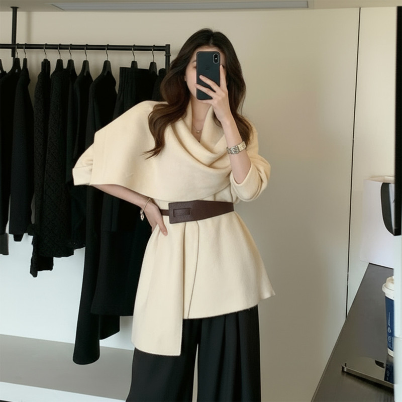 慵懒风毛衣外套松弛韩系气质女御姐针织开衫YCSZWW860022