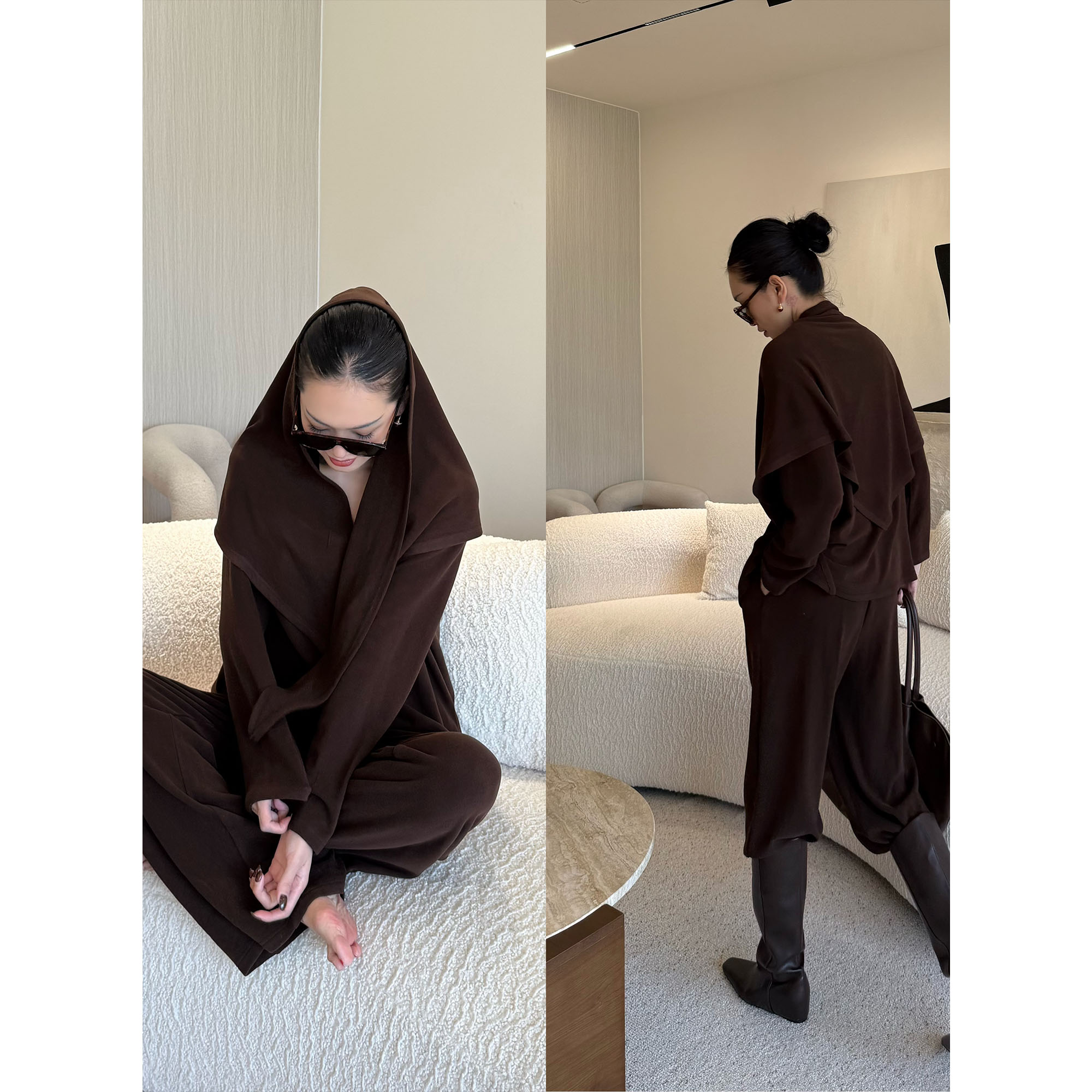 紫紫   解压三件套   慵懒日常糯叽叽舒适披肩三件套ZD09TZYL728