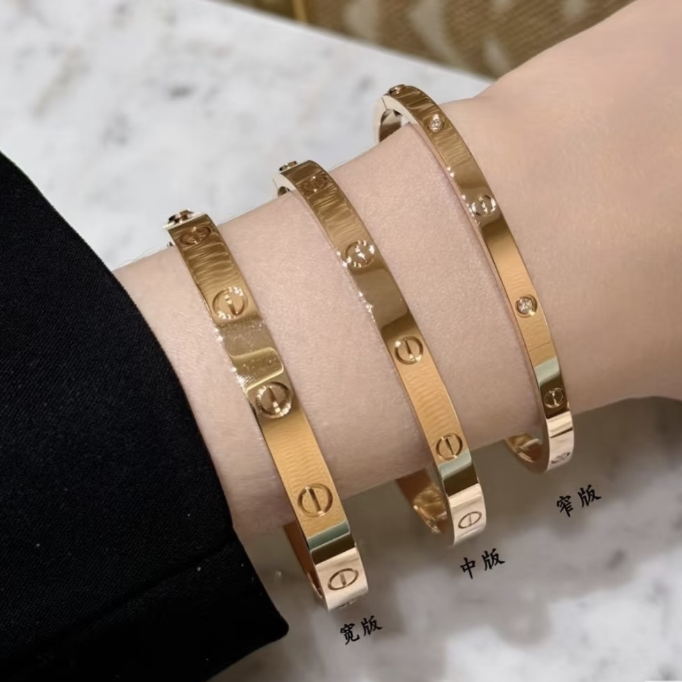 铜合金手镯 中版新款手镯单边开Love系列一字手镯