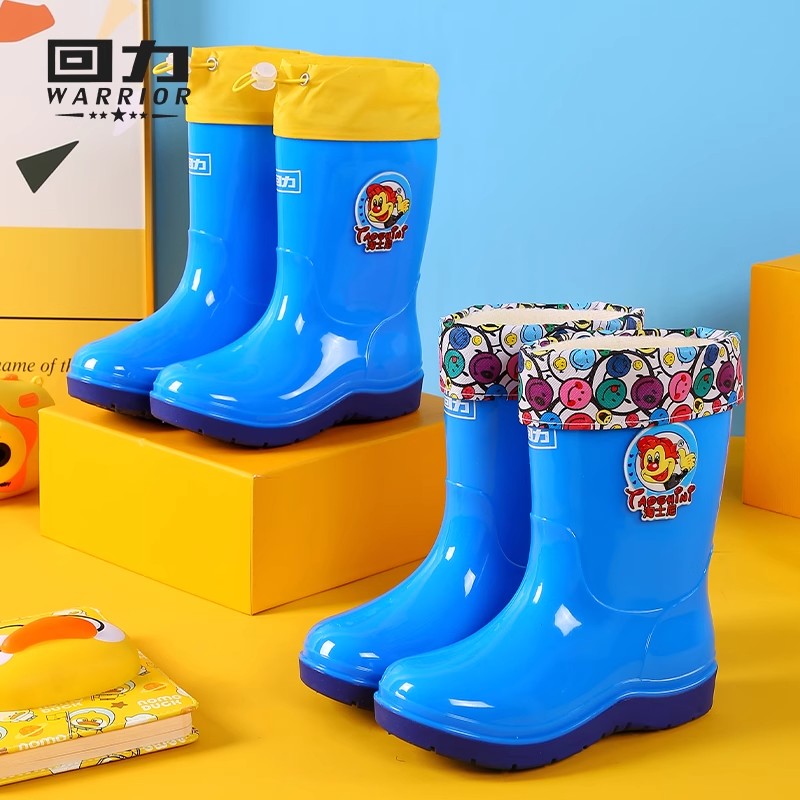 回力儿童雨鞋大童加棉保暖防滑水鞋男童女童学生中筒宝宝雨靴胶鞋