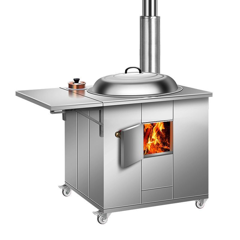 【送货上门】柴火灶家用特厚不锈钢农村柴火炉烧木柴移动铁锅灶台