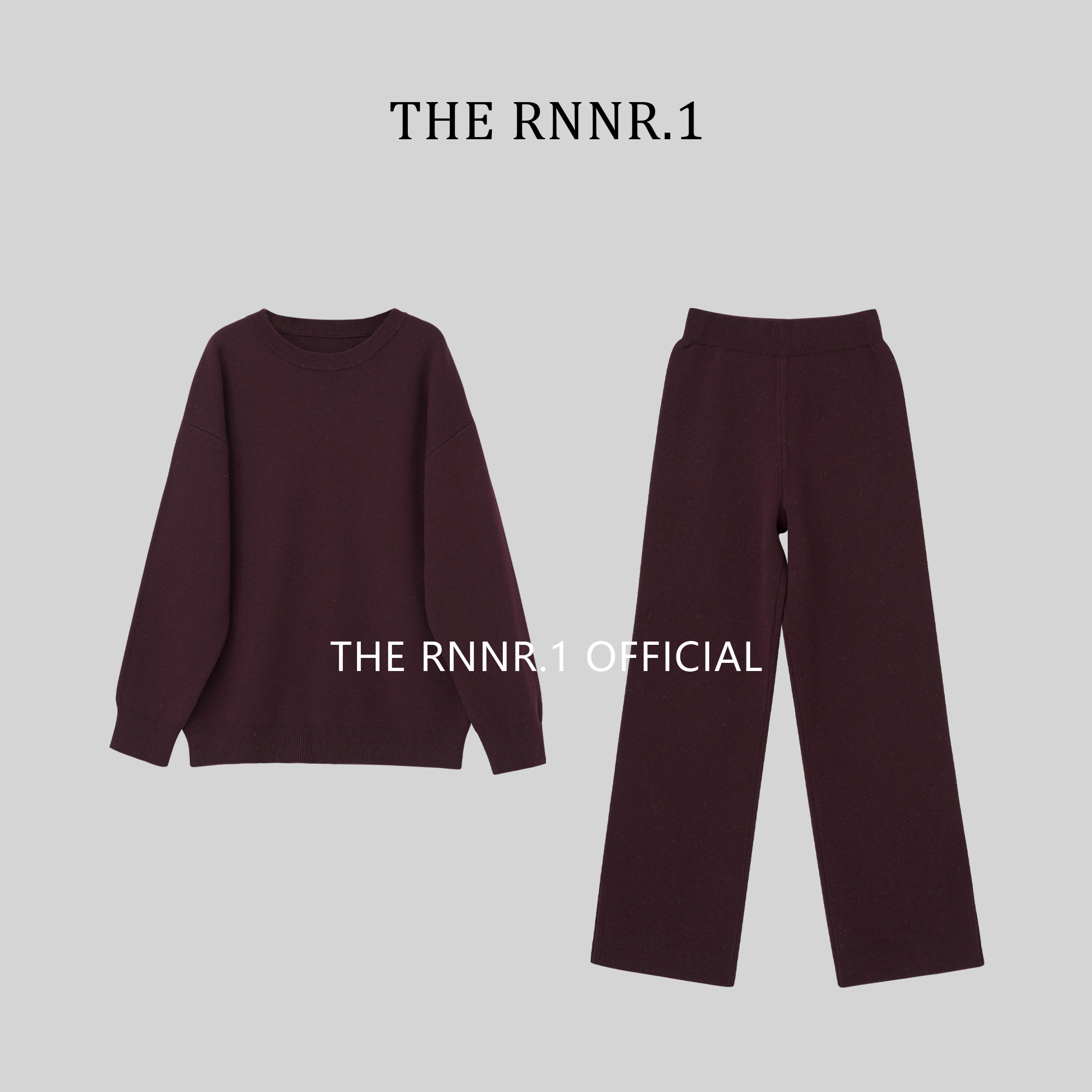 THE RNNR.1重磅！极简老钱 ROW风 圣诞红棕 静奢 圆领毛衣休闲套装