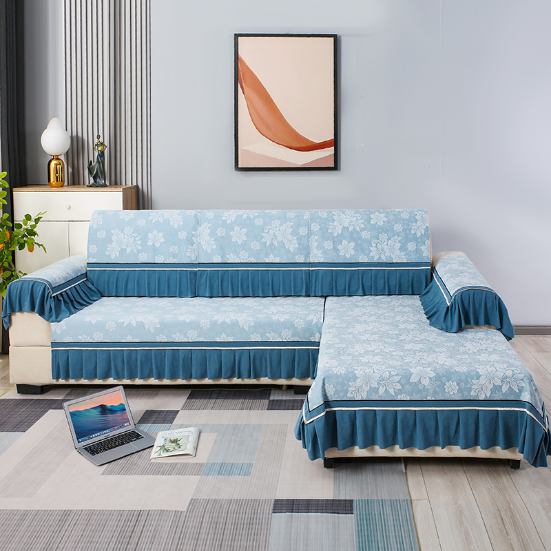 【余欢】雪尼尔(全套）防滑沙发垫四季通用简约高端坐垫抱枕套