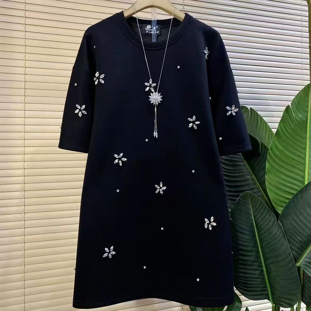 Y胖mm欧货时尚新款重工设计款宽松遮肉显瘦大衫