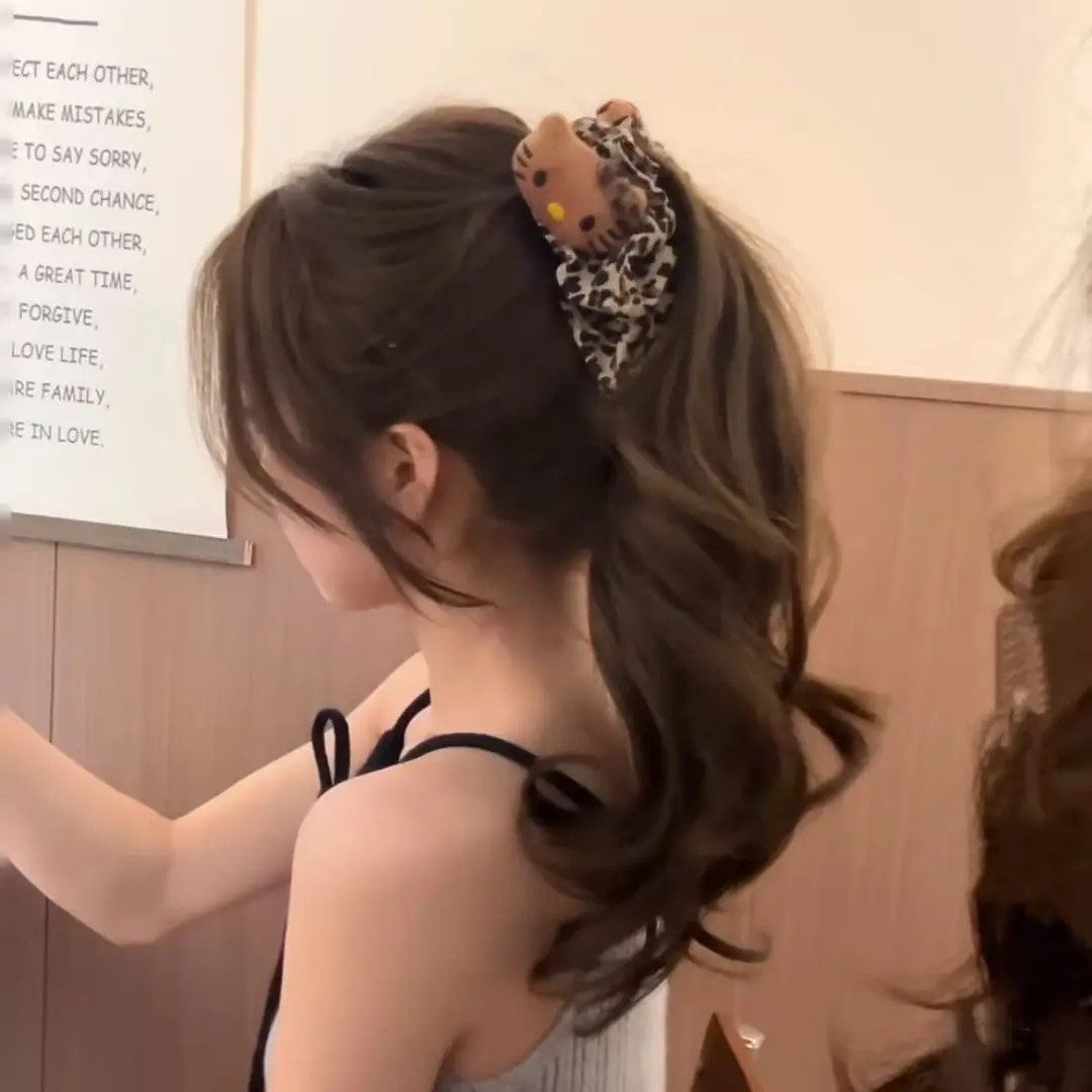 kitty豹纹香蕉夹女2025新款高级感大号马尾夹竖夹后脑勺盘发饰